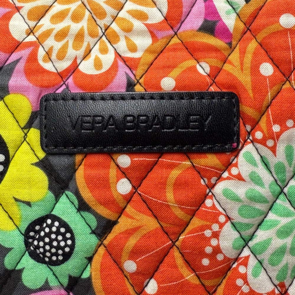 Vera Bradley Tote Bag Ziggy Zinnia Floral Quilted Front Pocket Carry On Travel - Picture 5 of 10